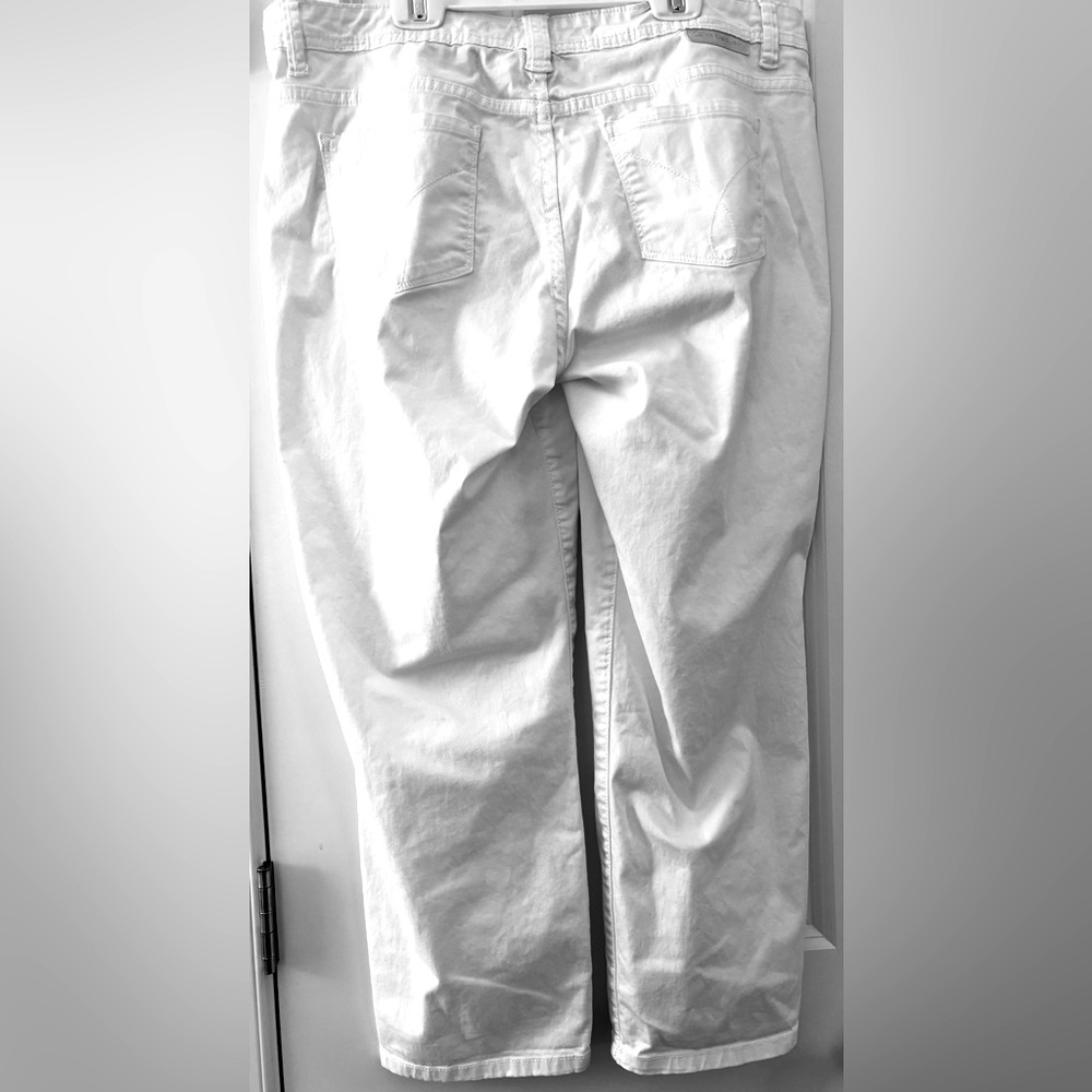 Calvin Klein Jeans Crop Capri skinny lightweight white 14 pockets casual cotton - Picture 4 of 5